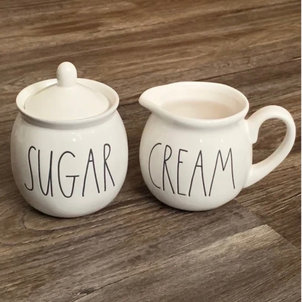 Rae Dunn Artisan Collection Ceramic “Sugar” Jar and “Coffee “ Creamer